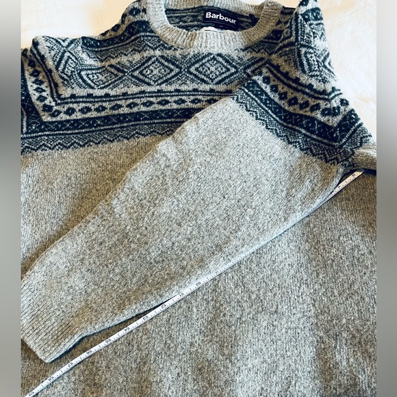 Barbour Grey Cove Neck Wool Blend Sweater XL Fits Like Large - Picture 8 of 9